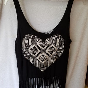 Fringed Cropped Tank Top Juniors size S